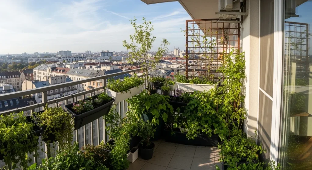 Green balcony corner
