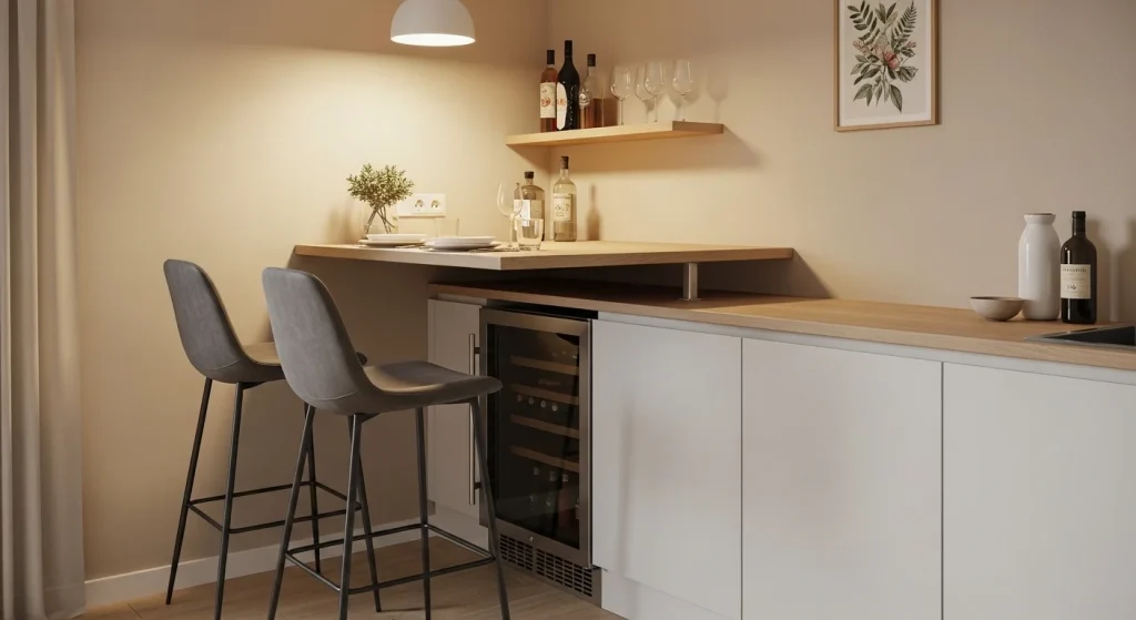 Corner bar kitchen idea