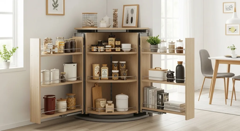 Rotating storage corner idea