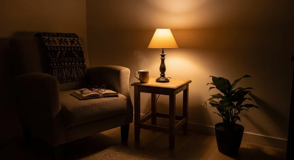 Corner lighting cozy decor