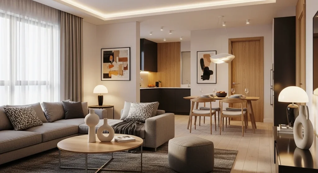 Accent repetition apartment decor
