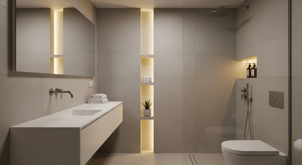 Bathroom wall gap decor
