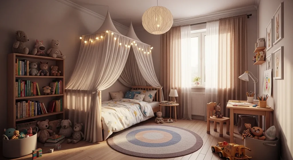 Kids canopy bed cozy
