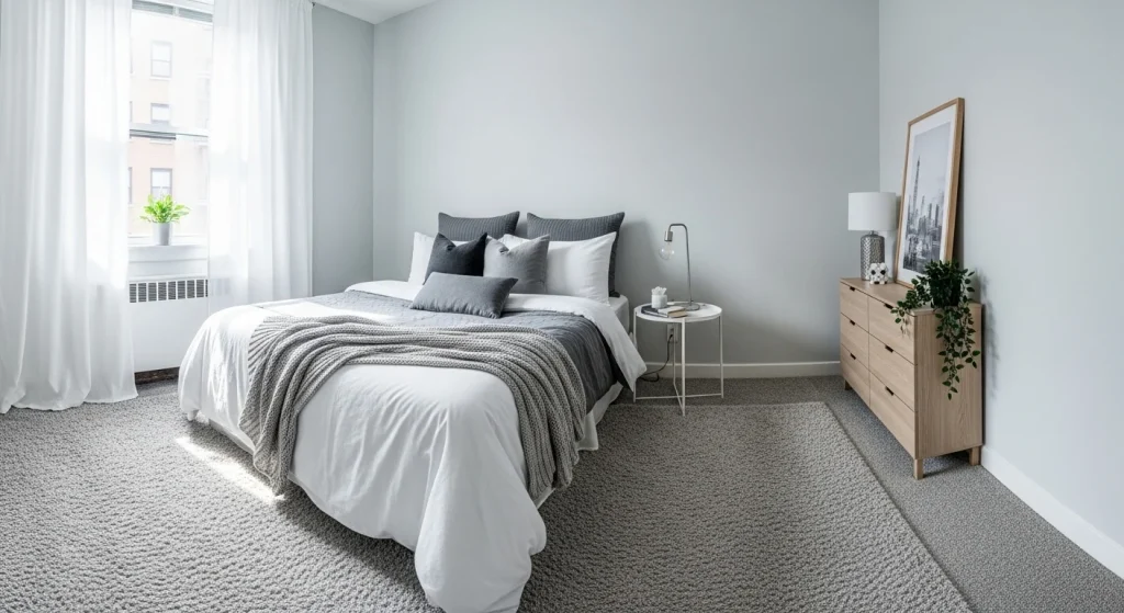 Monochrome bed styling
