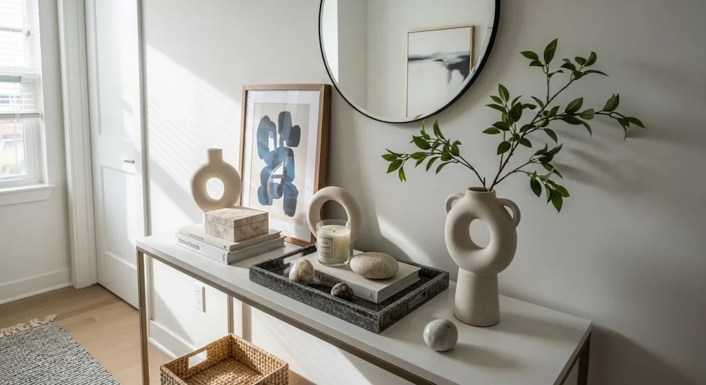 Layered entryway decor