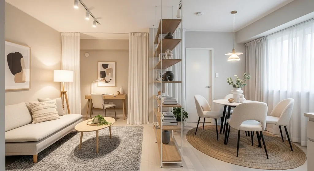 small apartment zoning ideas to create separate spaces