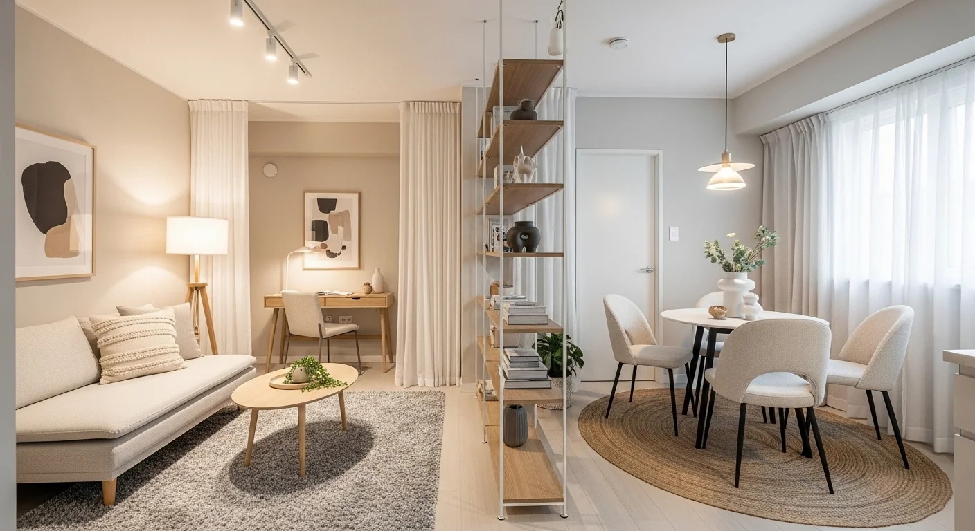 small apartment zoning ideas to create separate spaces