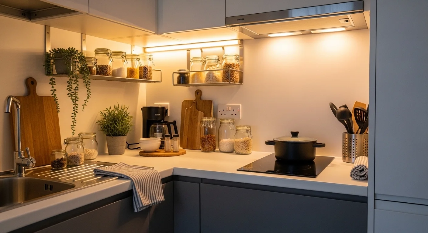 small apartment kitchen decor ideas for countertops and corners