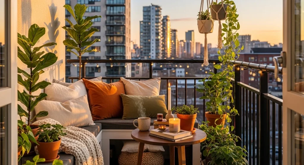 small apartment balcony corner ideas that feel cozy