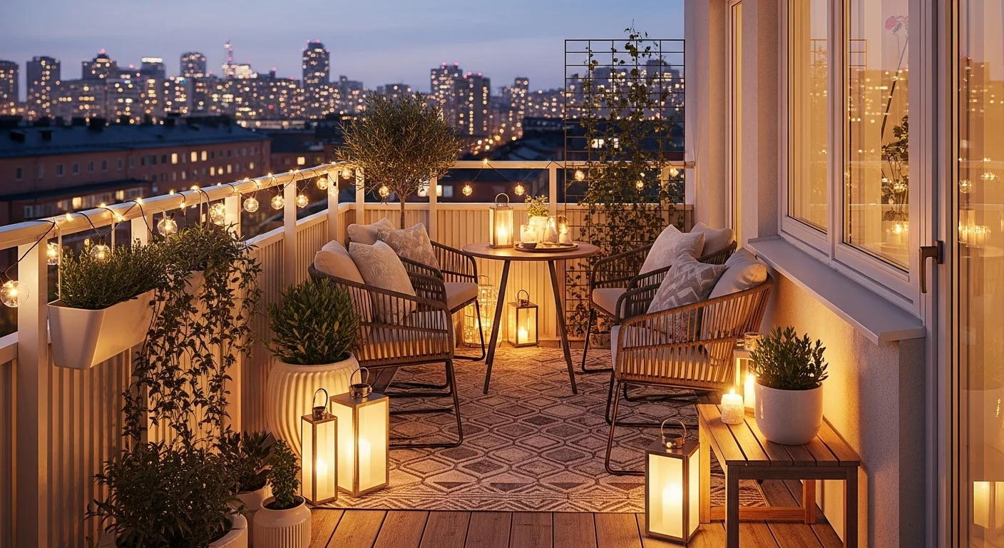 small apartment balcony lighting ideas that feel cozy