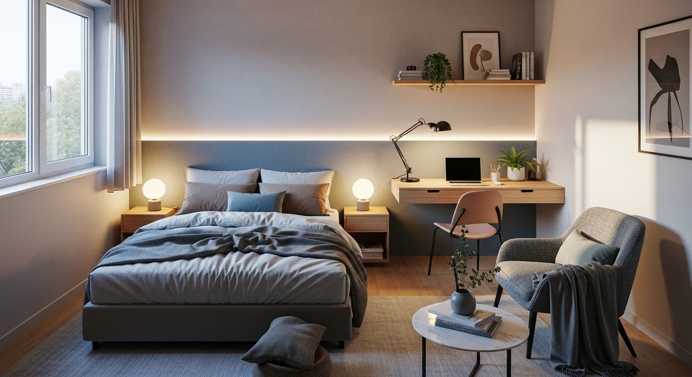 small apartment bedroom zoning ideas